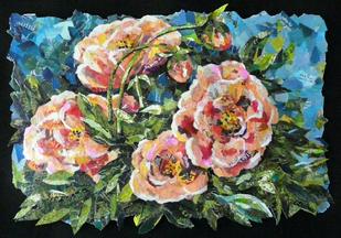 peonies flower collage torn paper art artist eileen downes sacramento california 