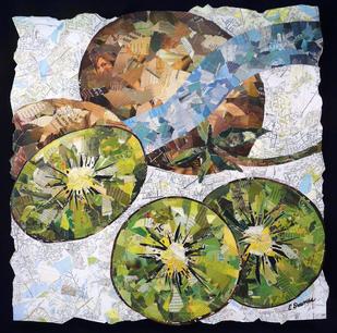 Title: Our Farmers' Treasures (one of five pieces) Corporate Collection of Kaiser Permanente Hospital Vallejo Ca - Size 40" x 40" - Medium: Collage